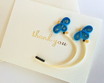 handmade paper quilled thank you card