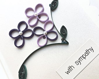 handmade quilled card – with sympathy