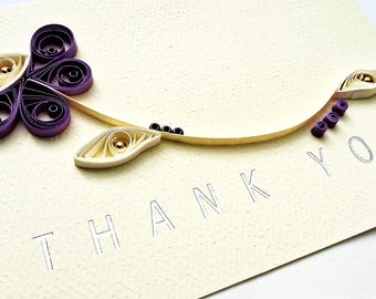 Quilled Flower Wreath Thank You Card – Handmade Delicate Paper Art ...