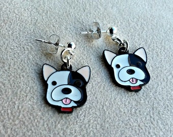 handmade Boston terrier stud earrings  – all proceeds to Boston Terrier Rescue Canada