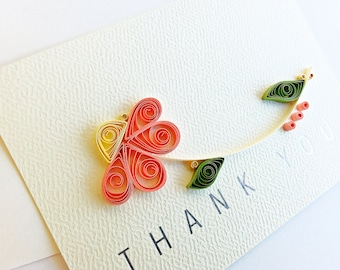 handmade paper quilled thank you card