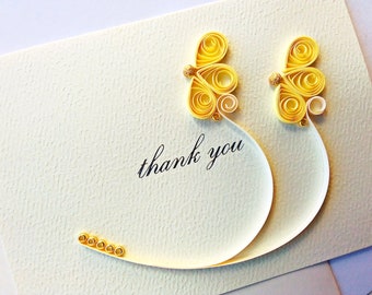 handmade paper quilled thank you card