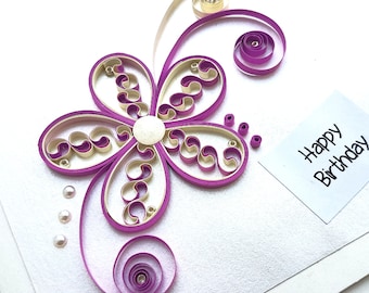 handmade paper quilled birthday card