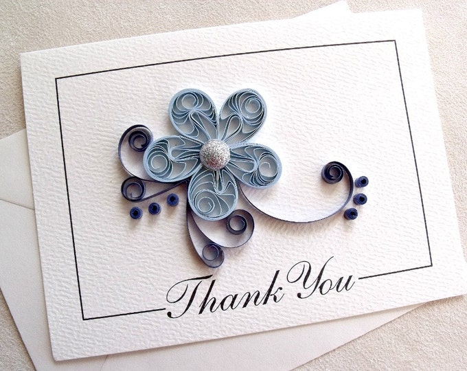 Handmade Paper Quilled Thank You Card Etsy