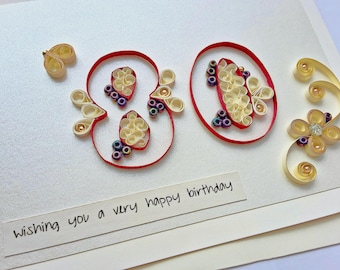 handmade paper quilled birthday card