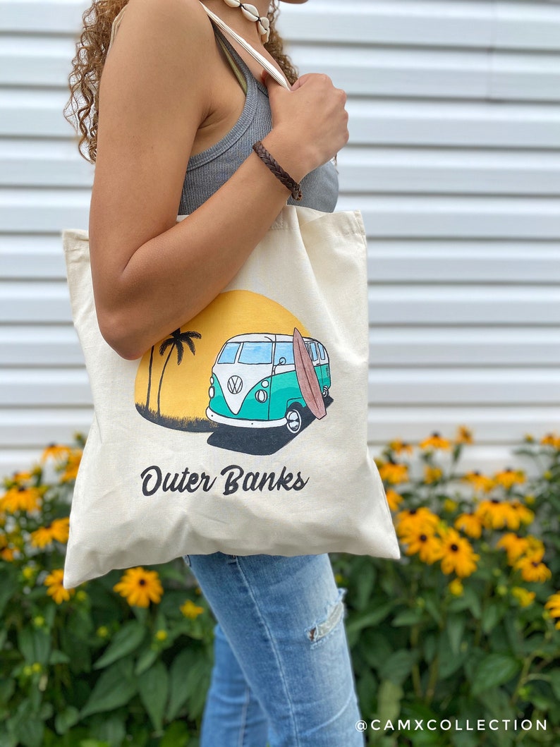 OUTER BANKS Tote Bag Hand Painted Custom Tote John B JJ Sarah | Etsy