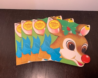 Rudolph The Red Nosed Reindeer by Eileen Daly - 1974 - A Golden Shape Book - Vintage Softcover Children&#39;s  Book - Sold Individually