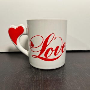 Vintage “The Love Mug” Ceramic Heart Mug Collectible Coffee Mug