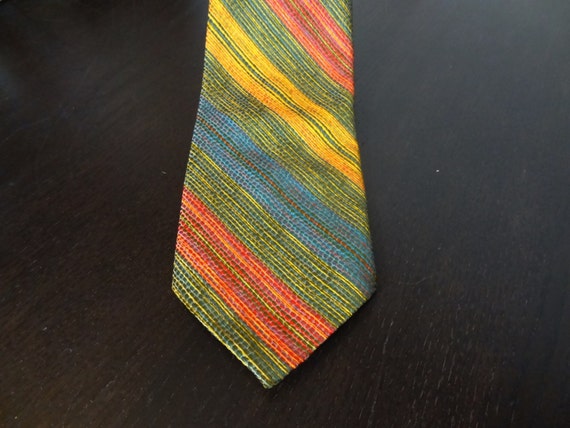 Vintage Men's Fabrini Multi Colored Striped Neckt… - image 3