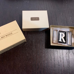 Vintage Avon Letter/Initial R Monogrammed Belt Buckle for 1 1/4” Belt - 1983
