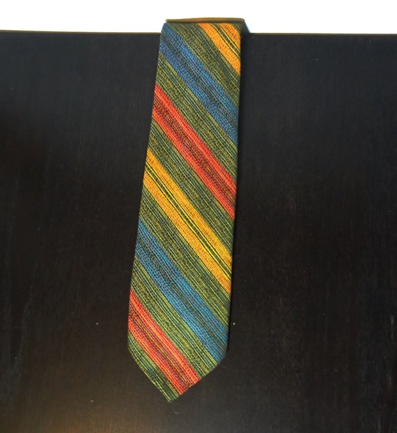 Vintage Men's Fabrini Multi Colored Striped Neckt… - image 1