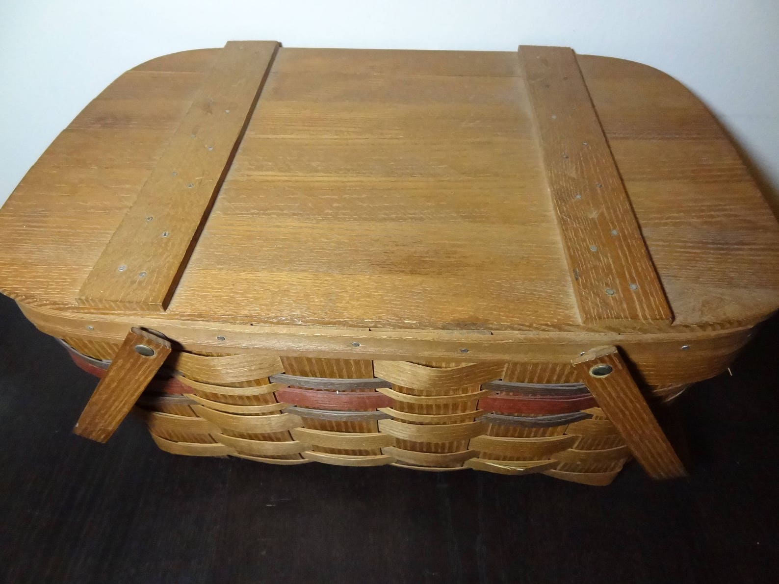Vintage Handwoven Basketville Picnic Basket With Stripes and Etsy