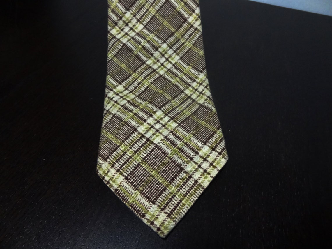 Vintage Men's Wool or Wool Blend Plaid Necktie With Brown - Etsy