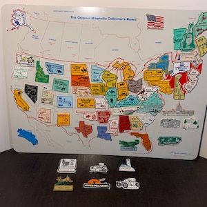 Vintage State Souvenir Rubber Refrigerator Magnets - United States of America - Rubber State Souvenir Magnets - Sold Individually