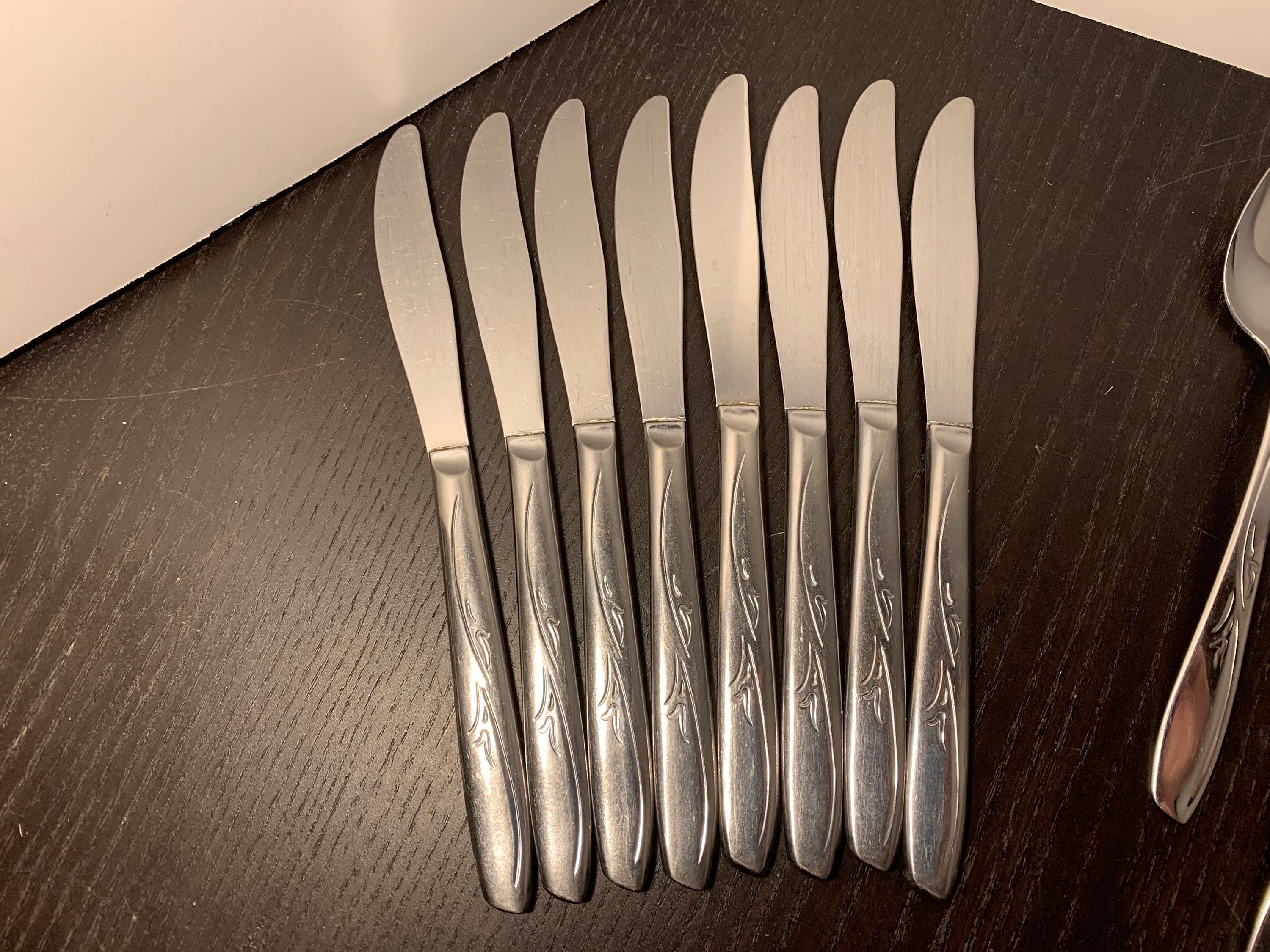 Vintage Silco Tulip Stainless Steel Floral Flatware - Service for