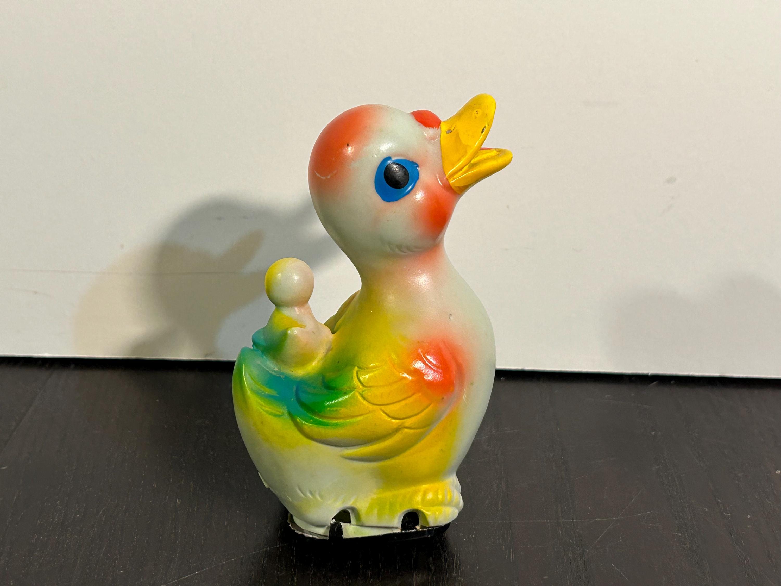 Vintage Kitsch Celluloid Wind up Duck Toy, SAITO, Japan