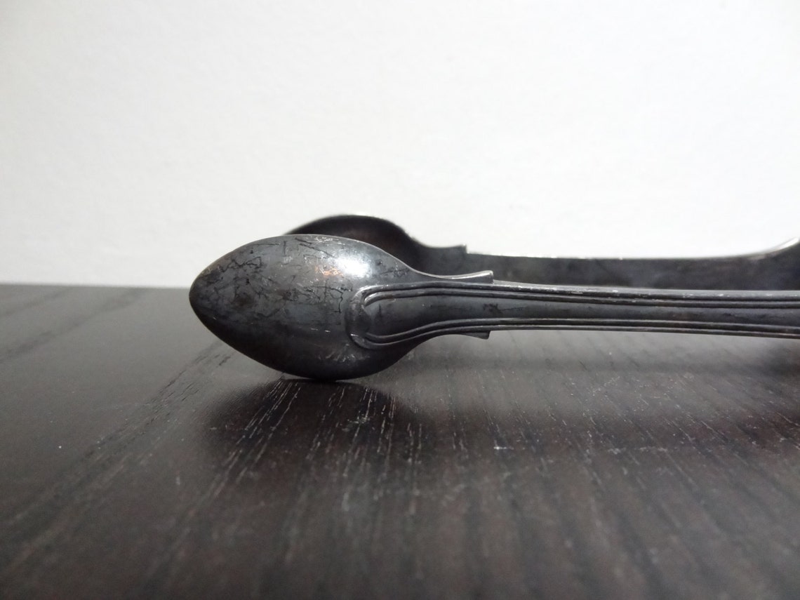 Antique Hallmarked Silver Spoon Sugar Cube Tongs Art Etsy