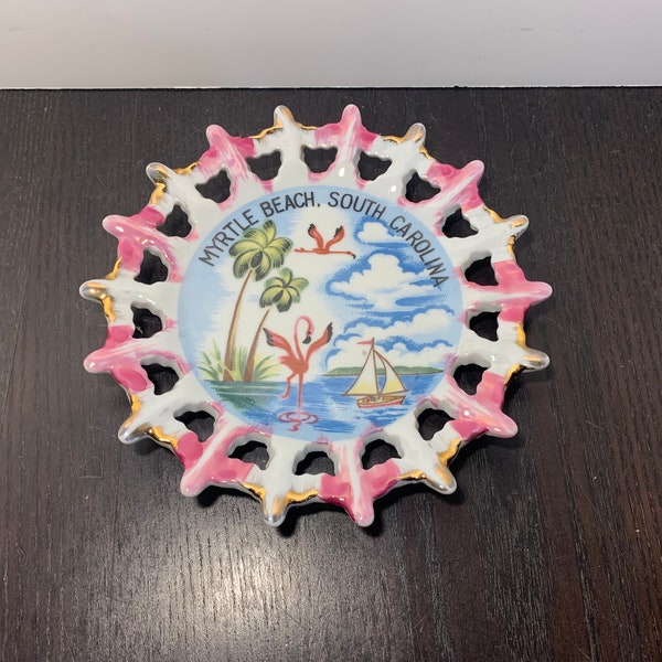 Myrtle Beach South Carolina Colorful Ceramic Souvenir Decorative Plate - Nautical Decor