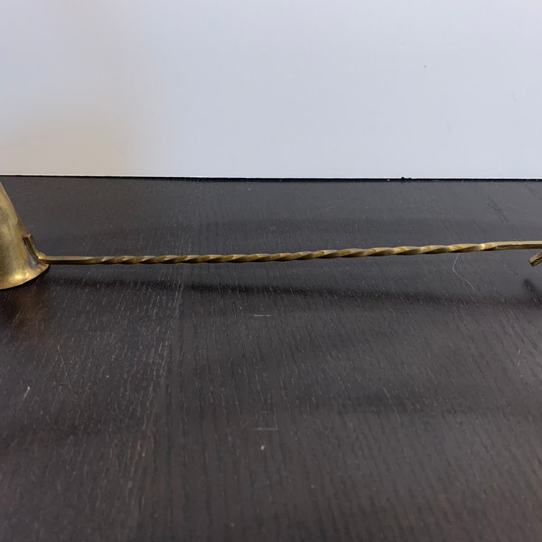Vintage Brass Candle Snuffer with Twisted Brass Handle