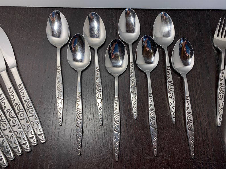 Vintage Rare WM Rogers & Sons Gaucho Stainless Steel Retro Mod Abstract ...