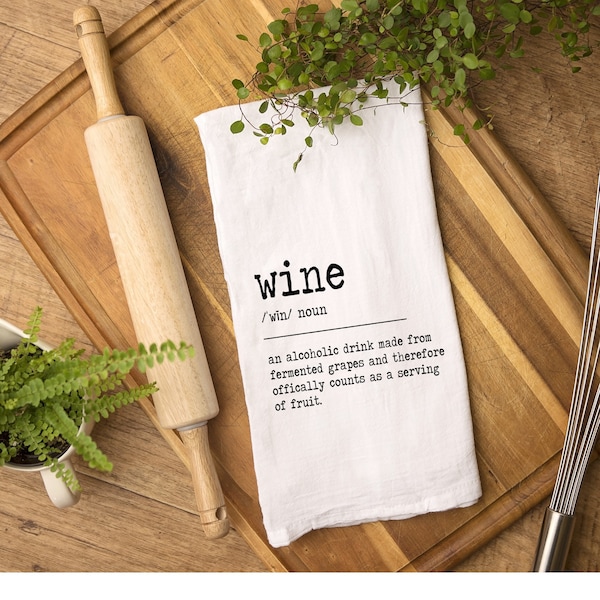 Wine Defined Flour Sack Towel / Tea Towel / Kitchen Towel / Kitchen Decor/Free Shipping