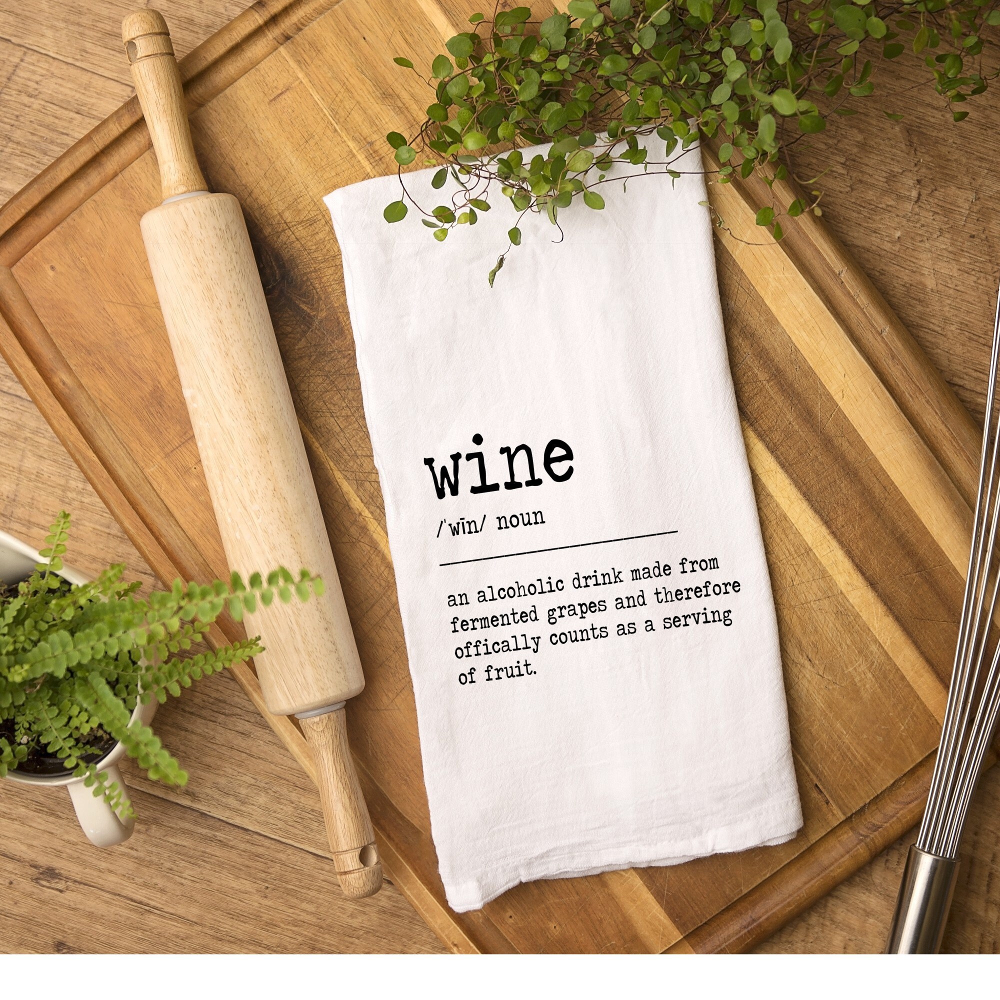 Funny Kitchen Towels, Fun Dish Towels with Wine Alcohol Drink Theme, 5  Flour Sack Towels 