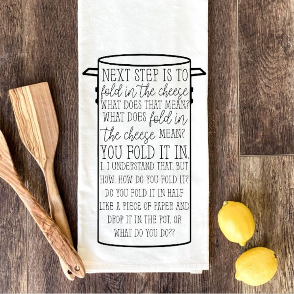 Fold In the Cheese Funny Towel/Kitchen Towel/ Free Shipping