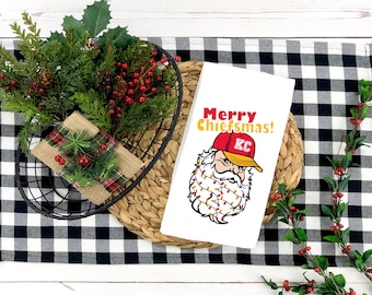 Chiefsmas Kitchen Towel: KC Football Christmas Decor