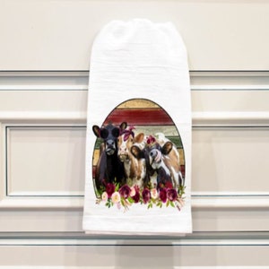 Cow Farmhouse Flour Sack Tea Towel / Kitchen Towel / Kitxhen Decor /Free Shipping