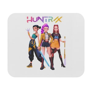 Rectangle Mouse Pad - K Pop Demon Design, Custom Gaming Desk Mat, Kawaii Cute Korean Pop Art, Office Accessories, Personalized Gift