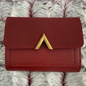 Casual Fold Wallet, pequeña cartera de imitación de cuero para mujer con ranuras para tarjetas y ventana de identificación