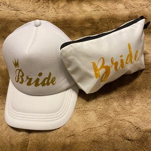 Conjunto de gorro de novia con bolsa con cremallera