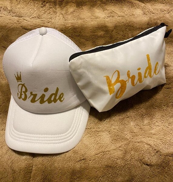 Bride Cap With Zipper Pouch Bag Set - Etsy New Zealand display picture 1