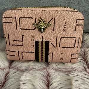 Zip Around Small Coin Purse, Fashion Letter Detail Card Holder Small Storage Bag For Keys & Cash