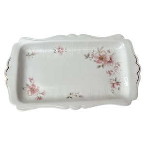 Royal Albert Breath of Spring Sandwich Tray | For All Seasons China | 11.5&quot; x 6.75&quot; Floral Bone China Serving Plate Vintage UK