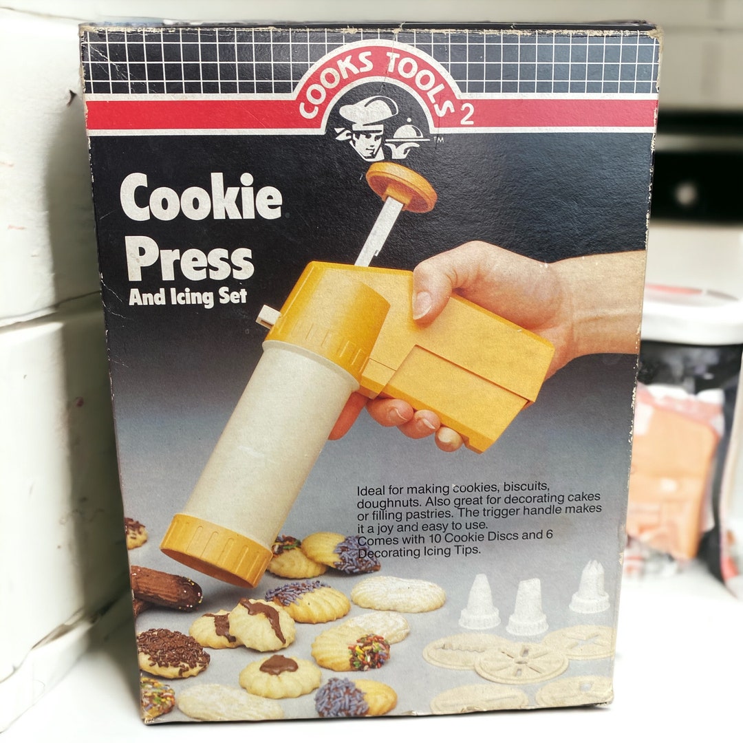 Cookie Press and Icing Set 10 Cookie Discs 6 Decorating Tips Cooks Tools Etsy