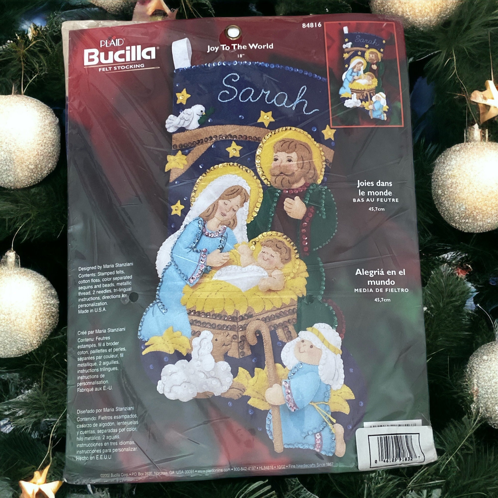 Bucilla Nativity Christmas Needlepoint Stocking Sewing Kit 60712