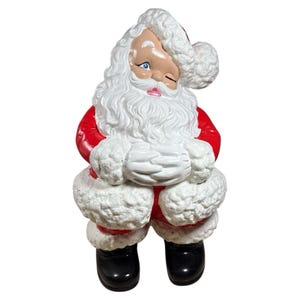 VTG 13”Winking Santa Claus Atlantic Mold Ceramic Hand Painted Christmas Holiday