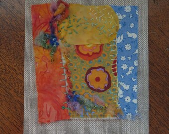 Tiny Art, Fiber Art, Desk Art, OOAK Handsewn Art