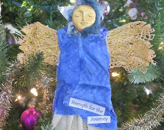 Guardian Angel, Companion Angel, Strength Angel, Ornament, Shrine, Mixed Media Angel