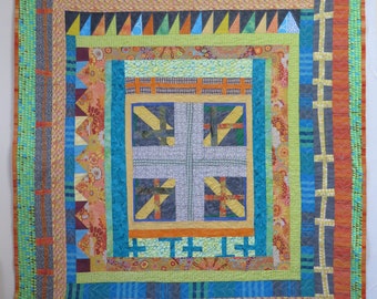 OOAK Wall Hanging, Lap Quilt, Baby or Child's Quilt, Fiber Art, Quilted Art