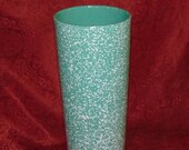 Vintage Royal Haeger Green and White Spatter Ware 17 1 2 inch Tall Floor Vase or Walking Stick or Umbrella Stand