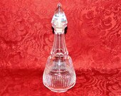 Vintage Heavy Crystal Cut and Etched Glass Decanter
