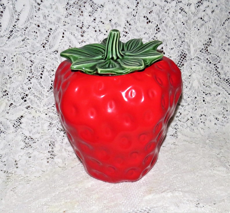 1950'S MCCOY Strawberry Cookie Jar Large & Colorful Etsy