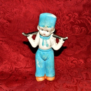Vintage Bisque Little Dutch Boy Yolk on Shoulders Marked Japan