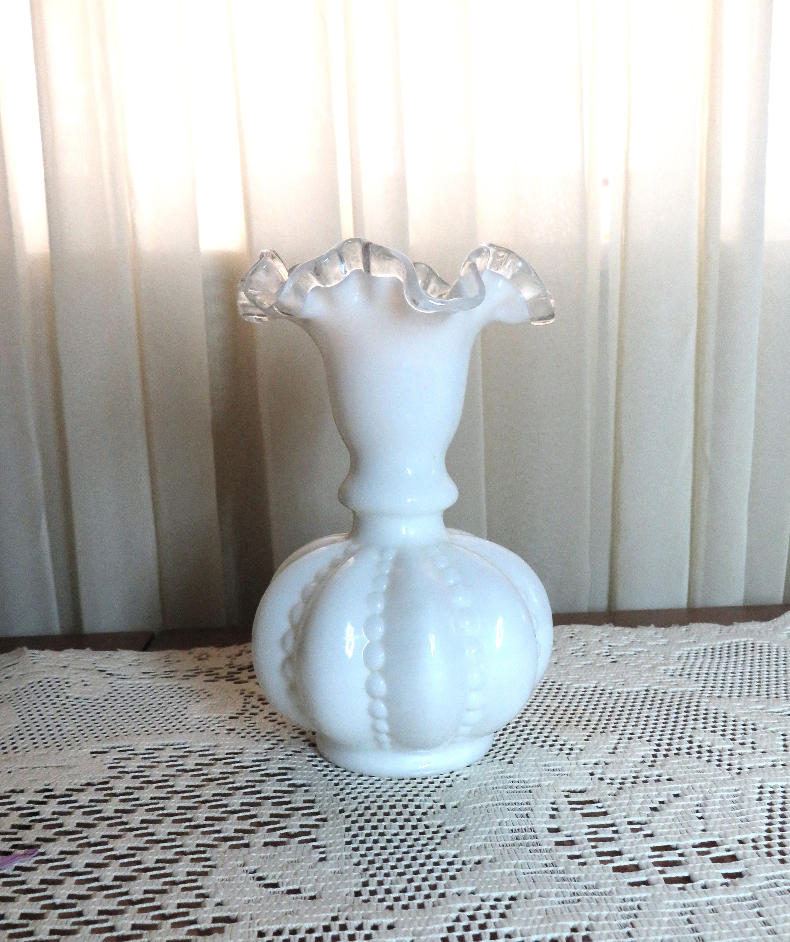 フェントン　アンティークガラス　小物入れ　Fenton silver crest フェントン アンティークガラス 小物入れ Fenton silver crest