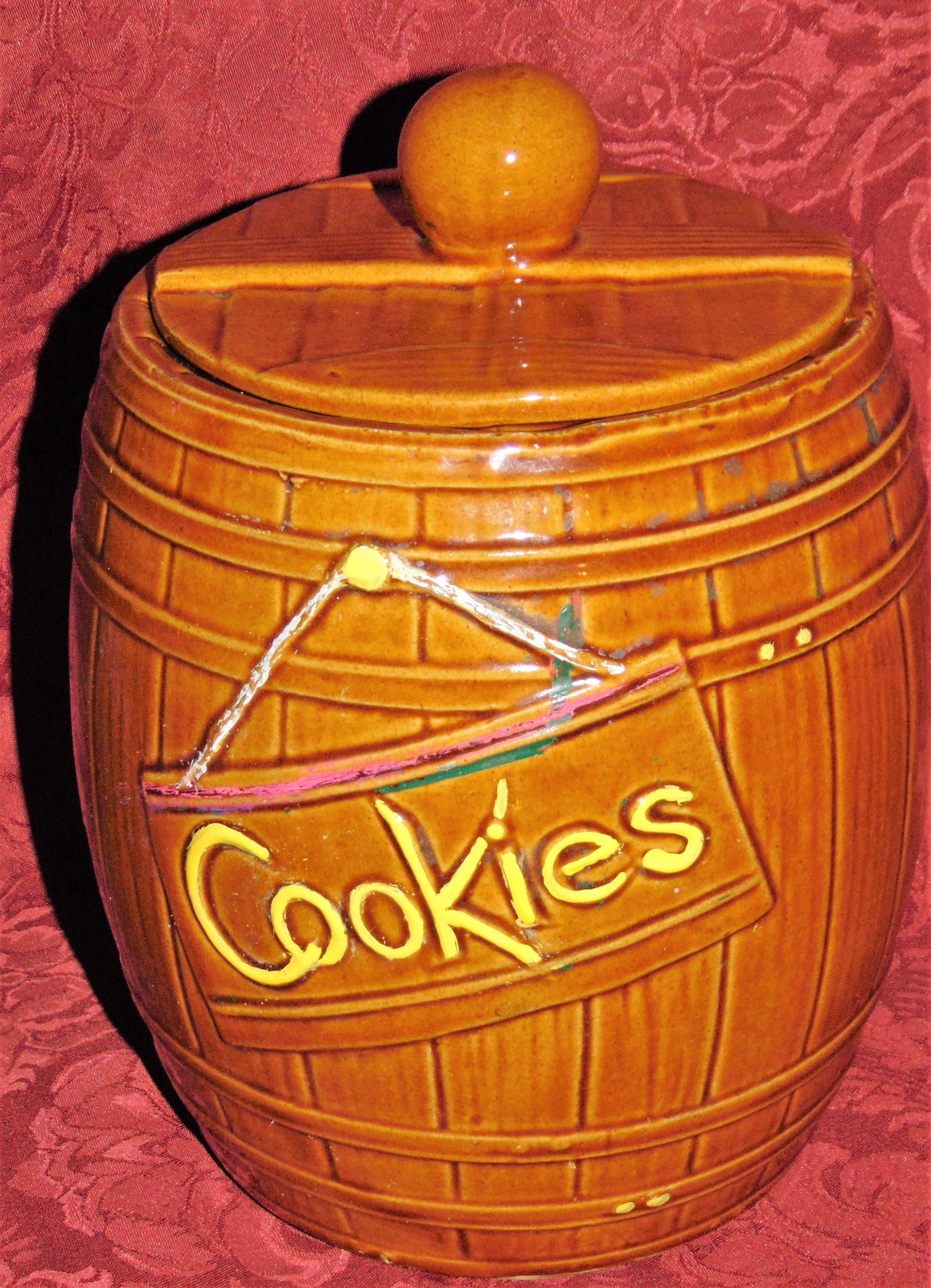 1950's McCoy Pottery Barrel Cookie Jar Etsy
