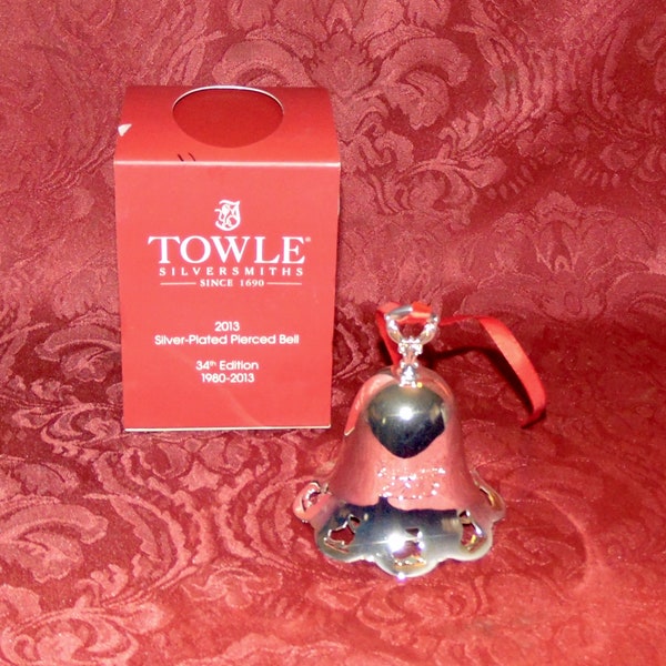Limited Edition Towle Silver Plate Pierced Bell Ornament - 34th Edition with Original Box