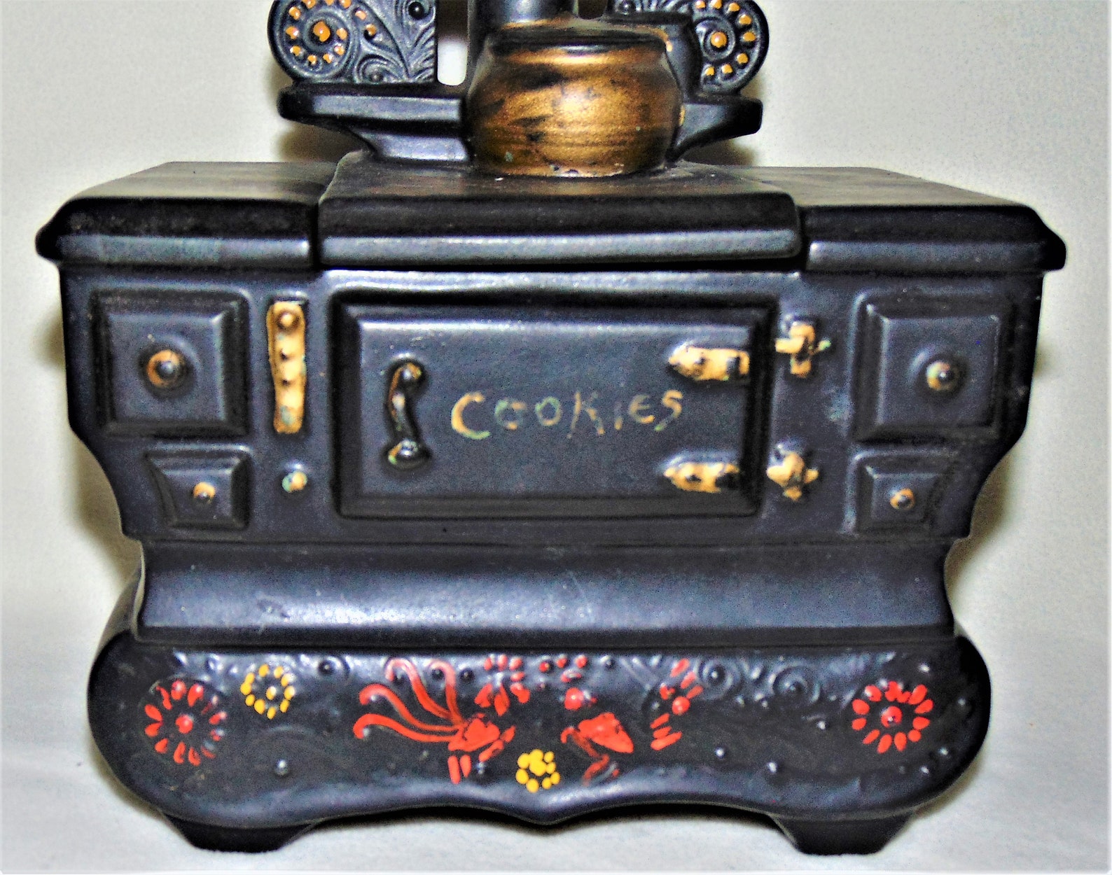 Mccoy Vintage Black Antique Wood Stove Cookie Jar in Very Good Etsy