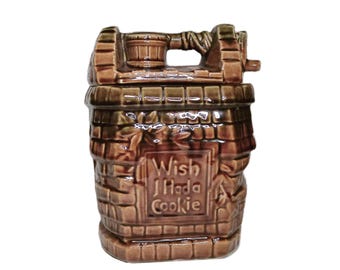 McCoy Pottery Wishing Well Cookie Jar &quot;Wish I Had a Cookie&quot;